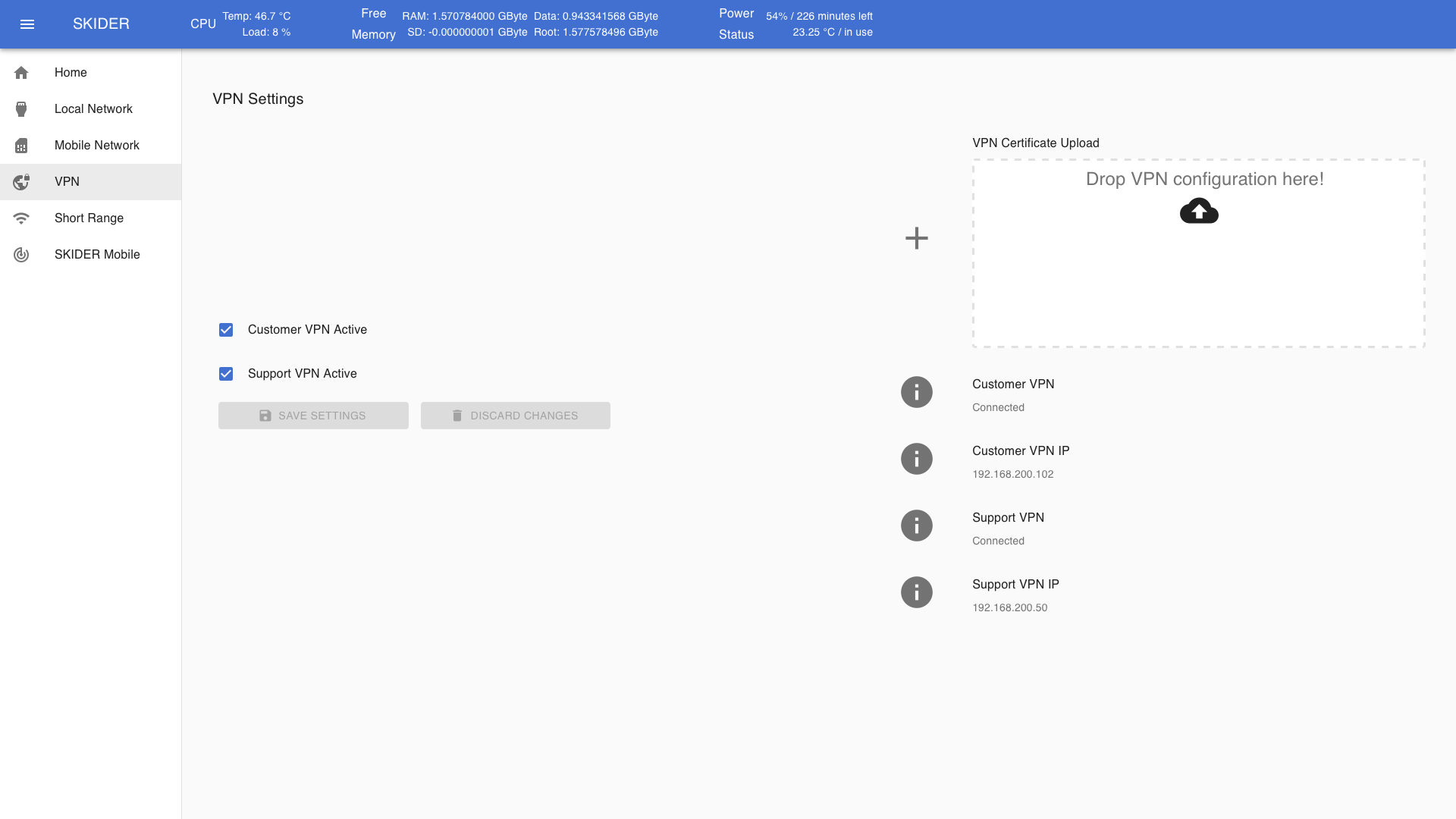 VPN setup page